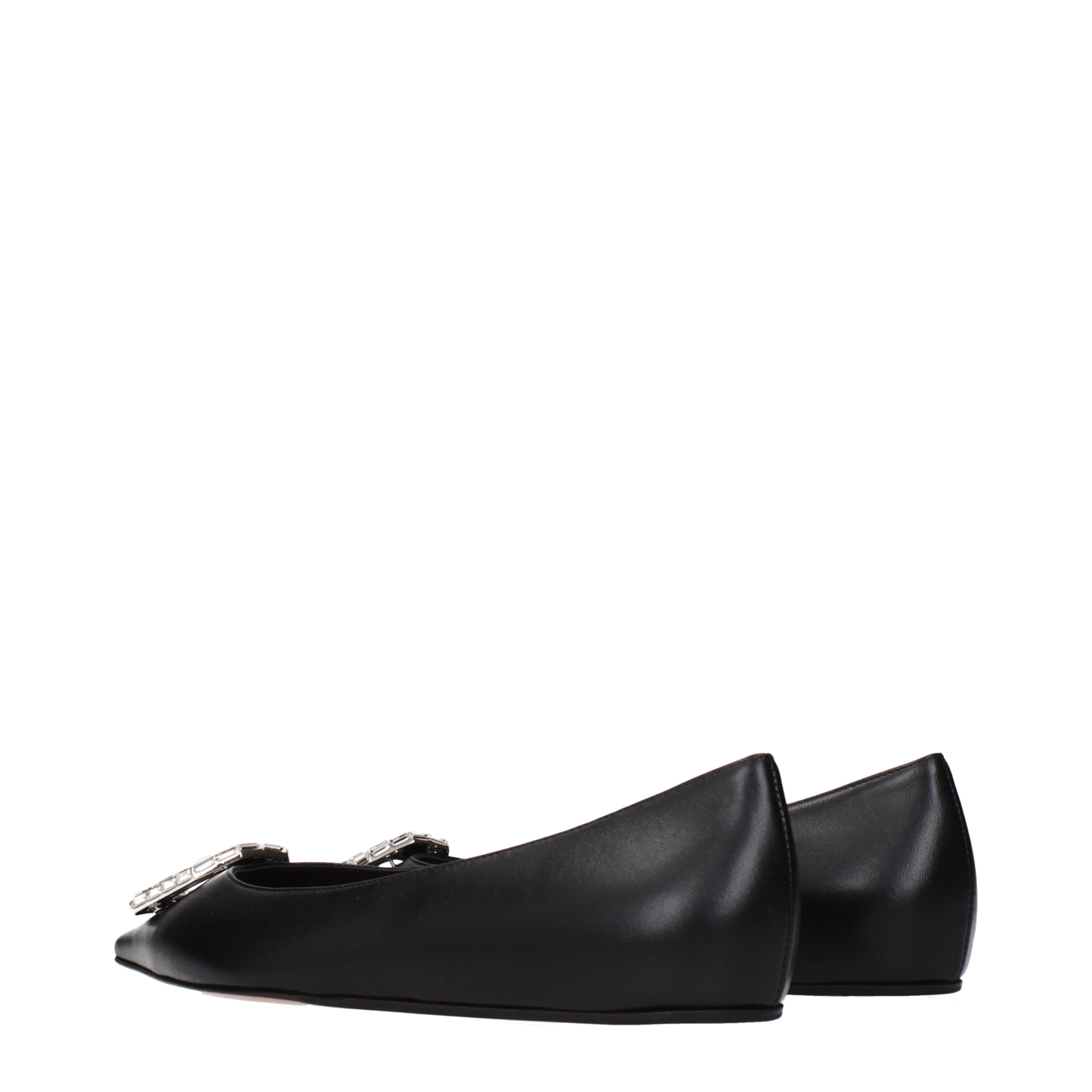 [Amina Muaddi] Flat shoes SS25 CAMELIAFLATNAPPABLACK