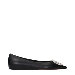 [Amina Muaddi] Flat shoes SS25 CAMELIAFLATNAPPABLACK