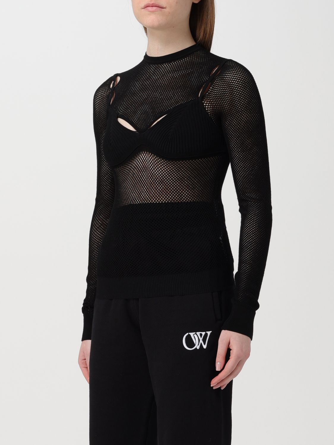 [Off-White] T-shirts Long Sleeve FW25 OWHT020S24KNI001 1010
