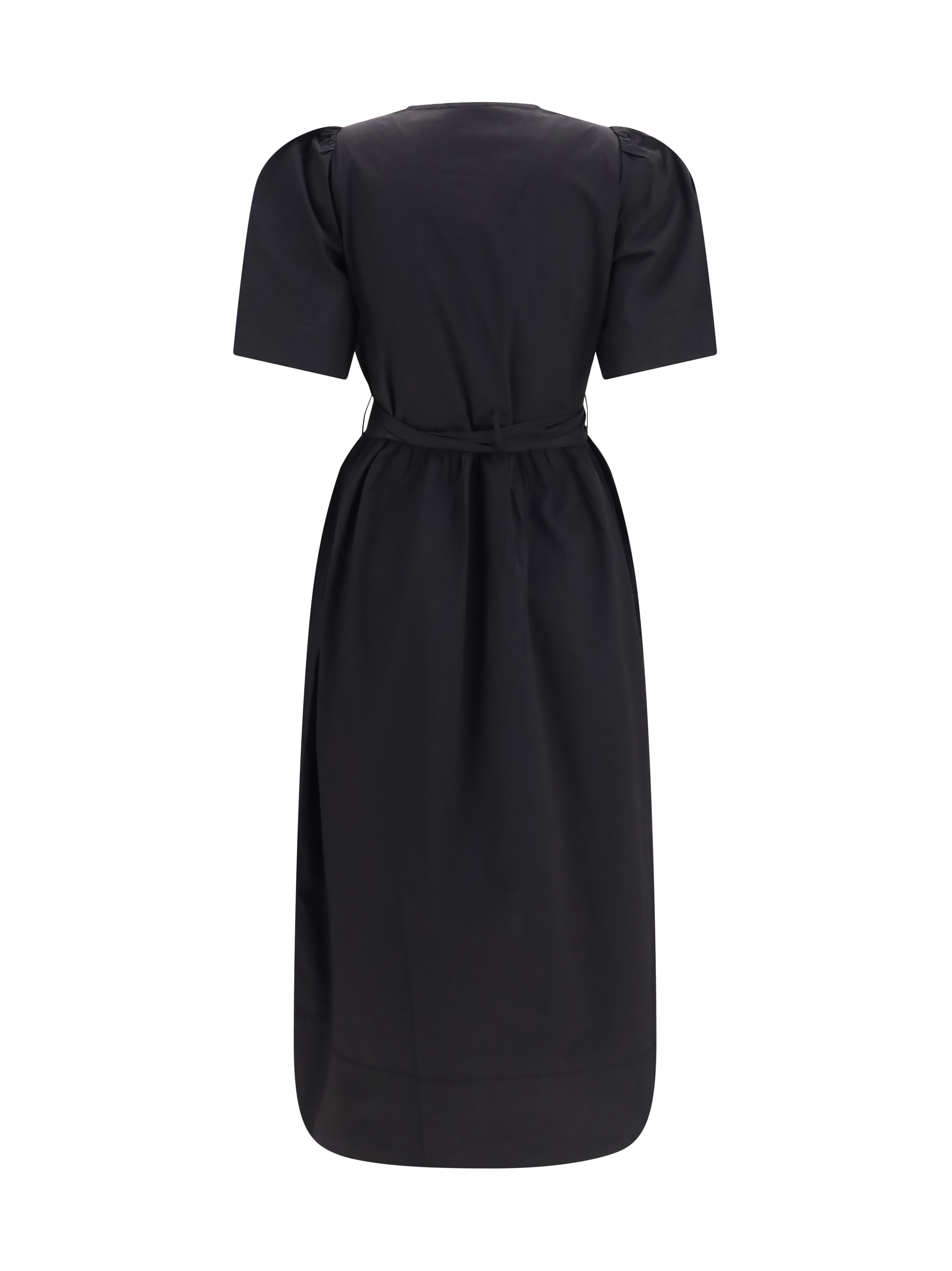 Midi Dress with bows and puff shoulders