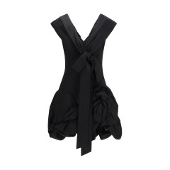 Midi Dress with draped shawl collar