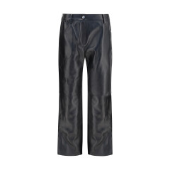 Straight-leg leather Pants