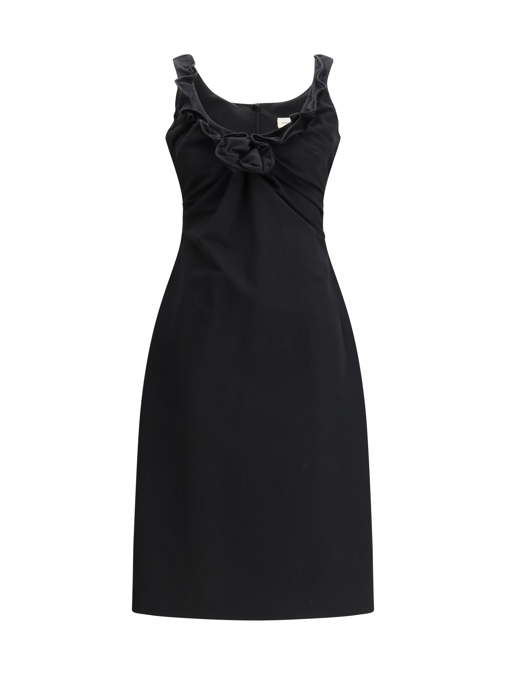 Sleeveless Dress with a draped neckline