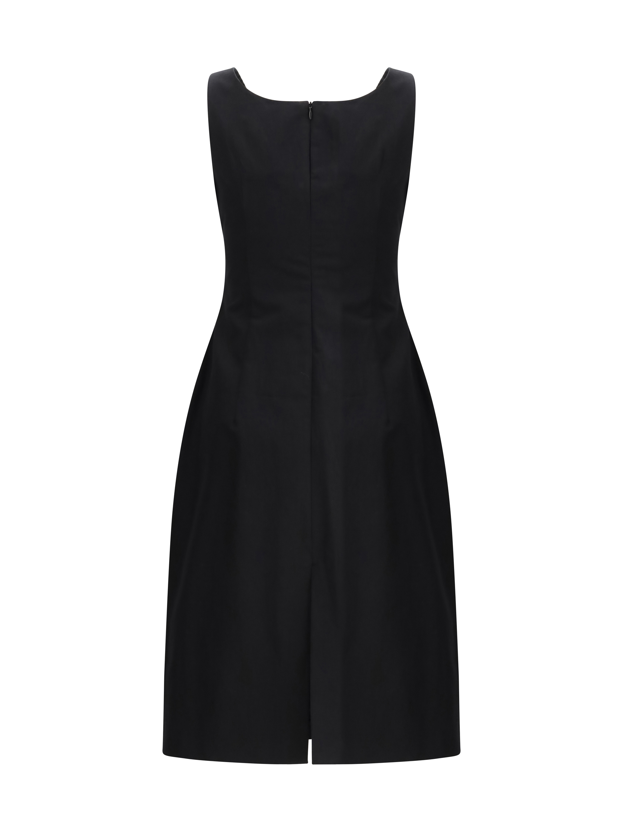 Sleeveless Dress with a draped neckline