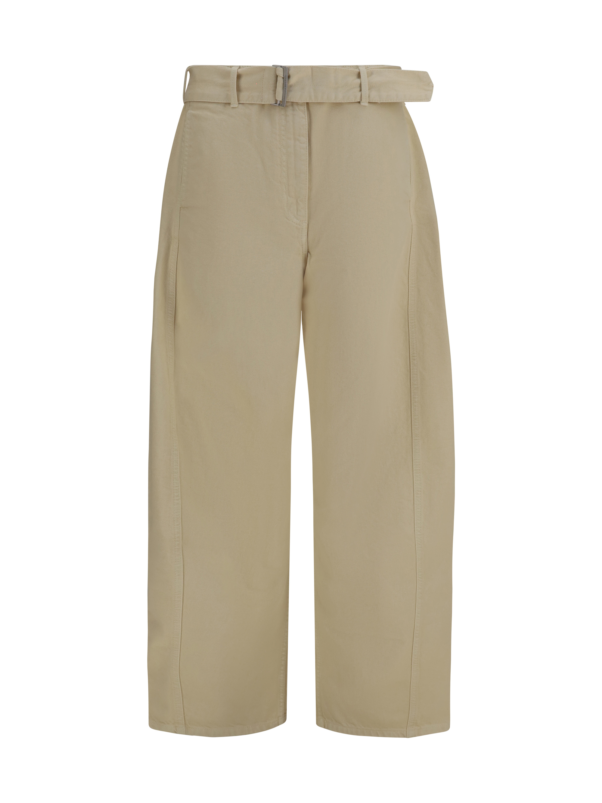 Wide-leg denim Pants with belt