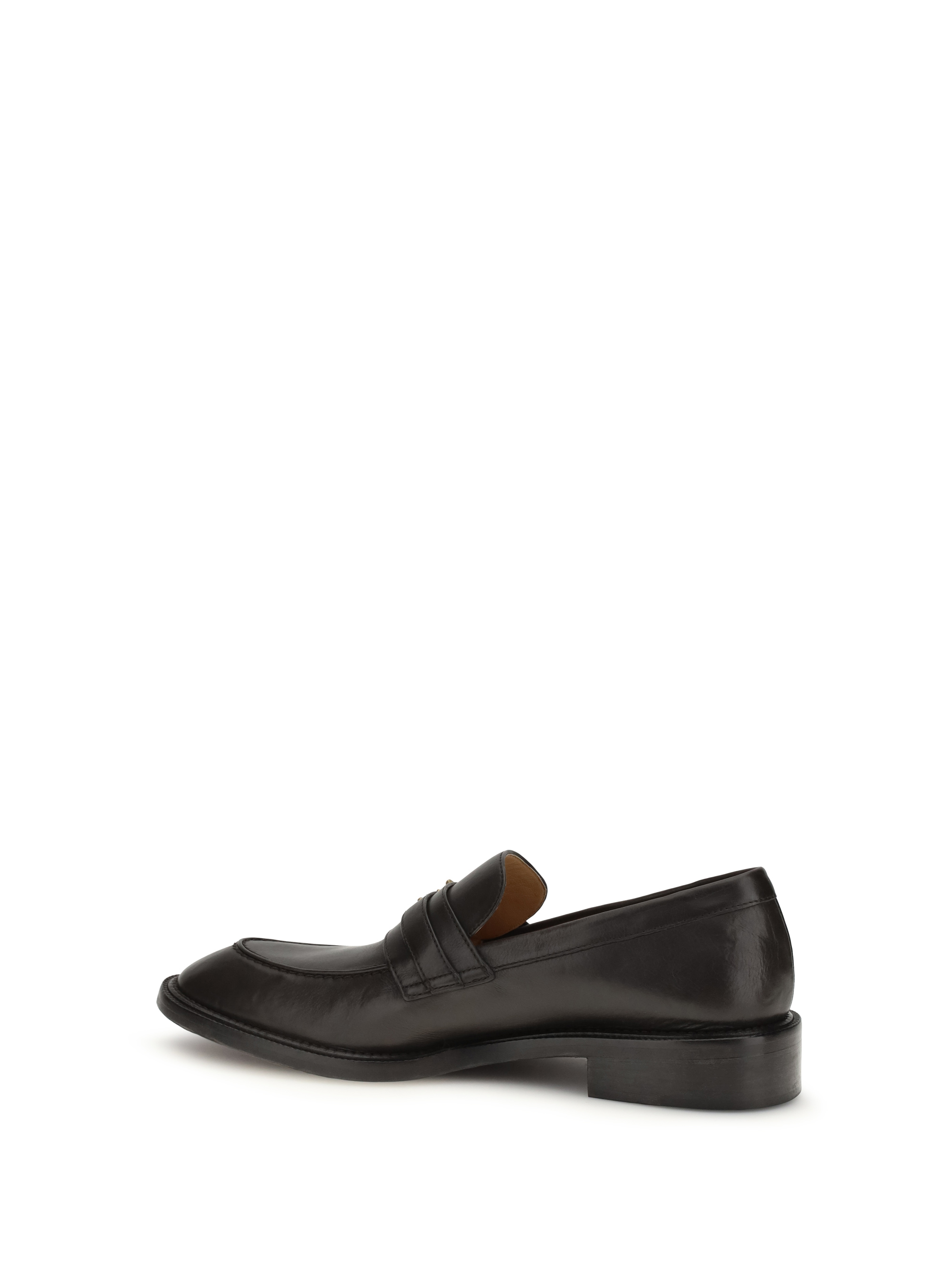 Leather Loafers with Medusa accessory