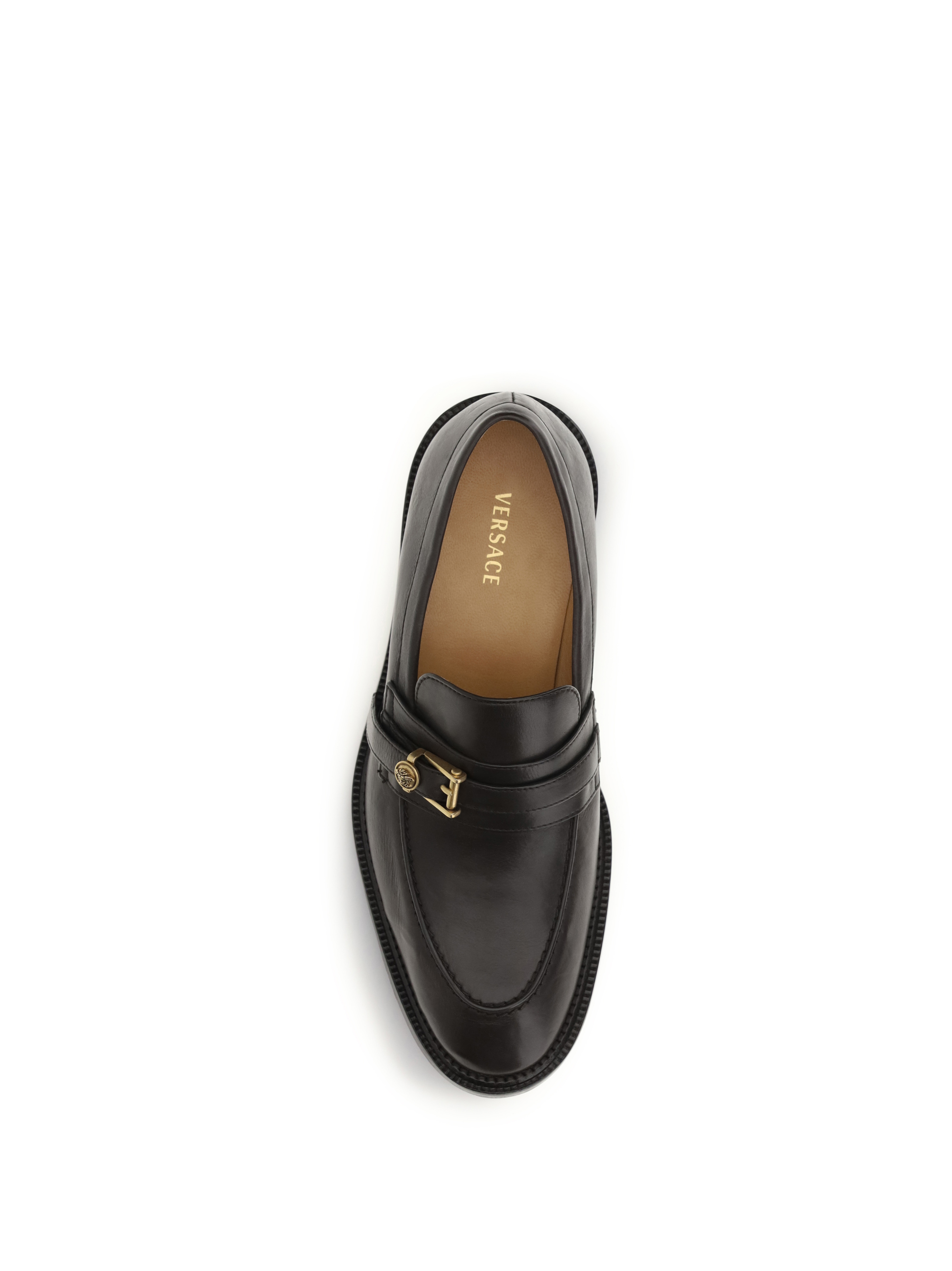Leather Loafers with Medusa accessory