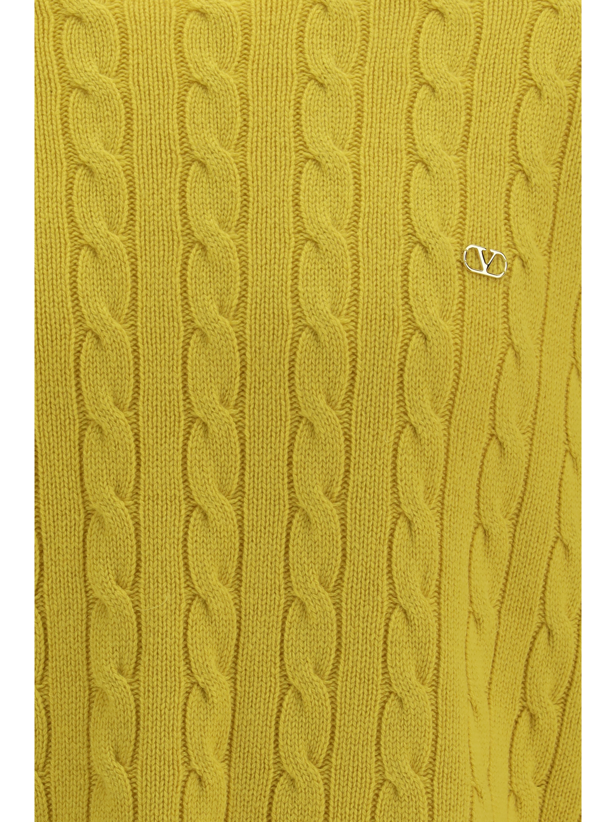 VLogo cable-knit cashmere Sweater