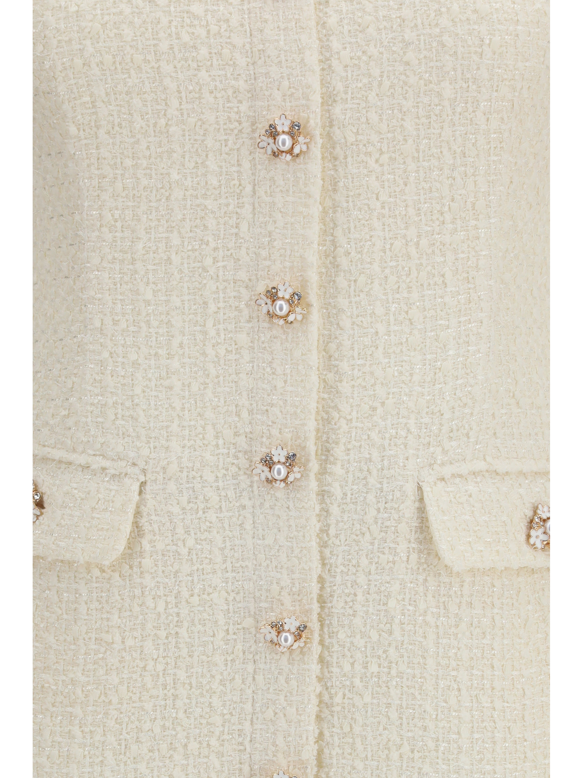 Tailored mini Dress with bouclé lace inserts
