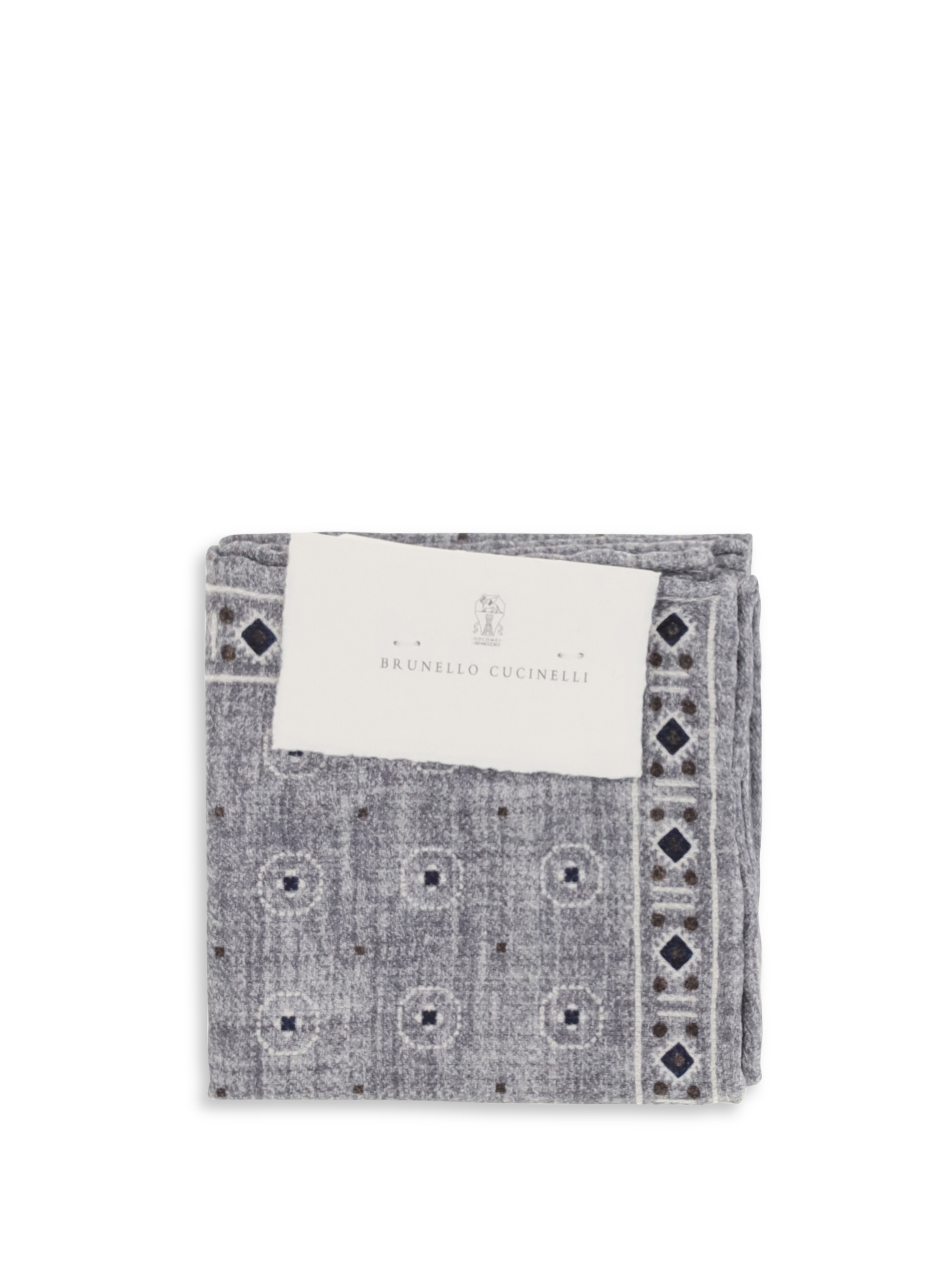Ethnic-patterned silk Pocket Square