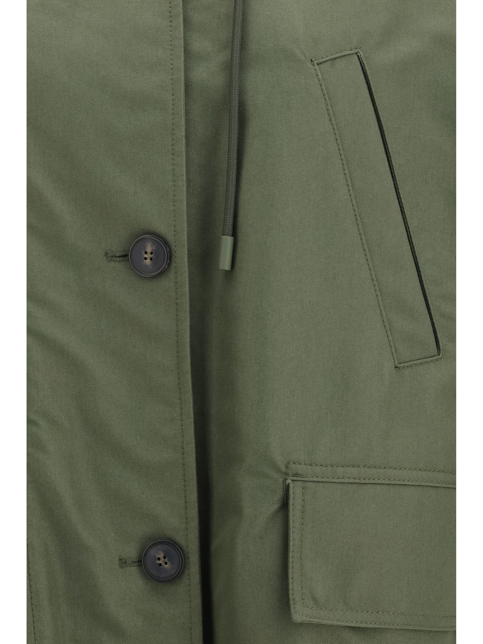 Water-repellent canvas midi Parka