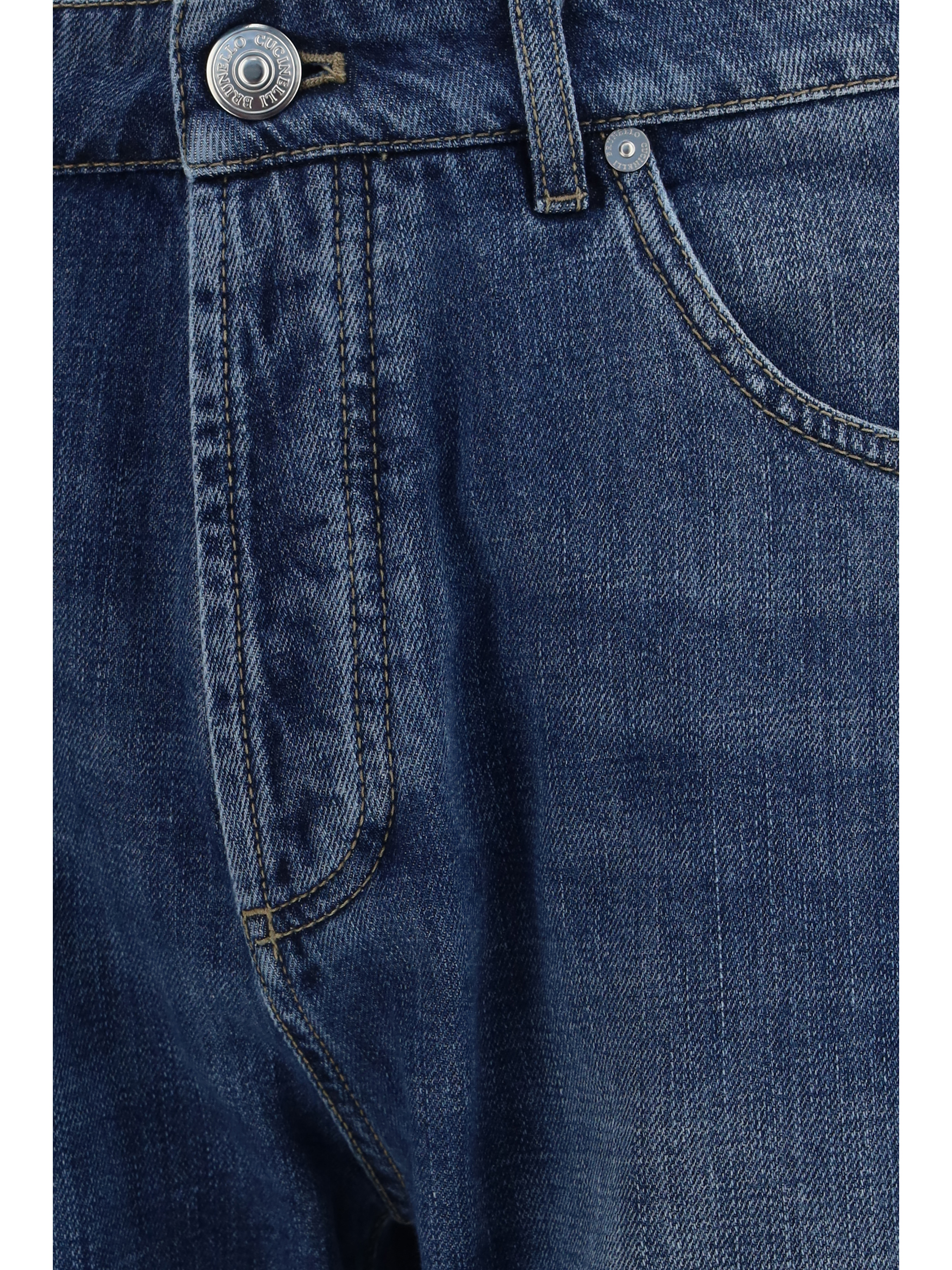 Straight five-pocket Jeans in cotton