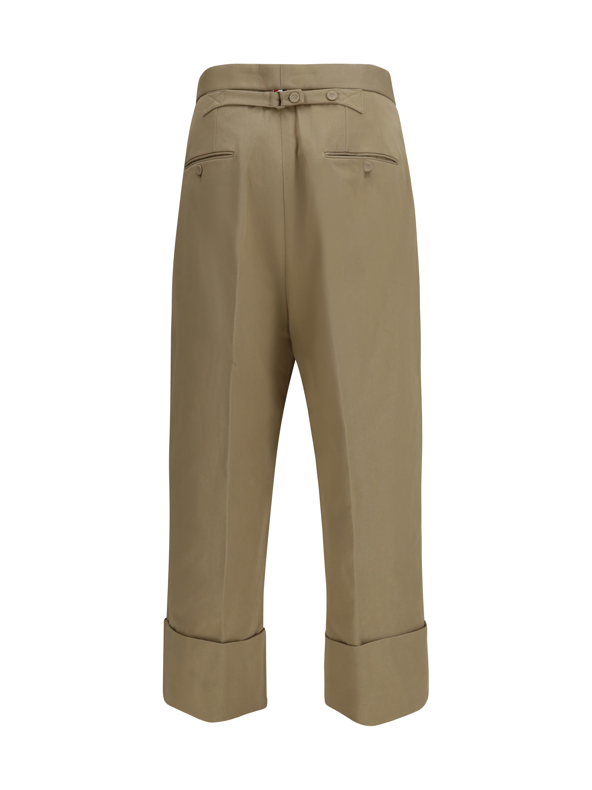 Cotton gabardine Pants with double pleats