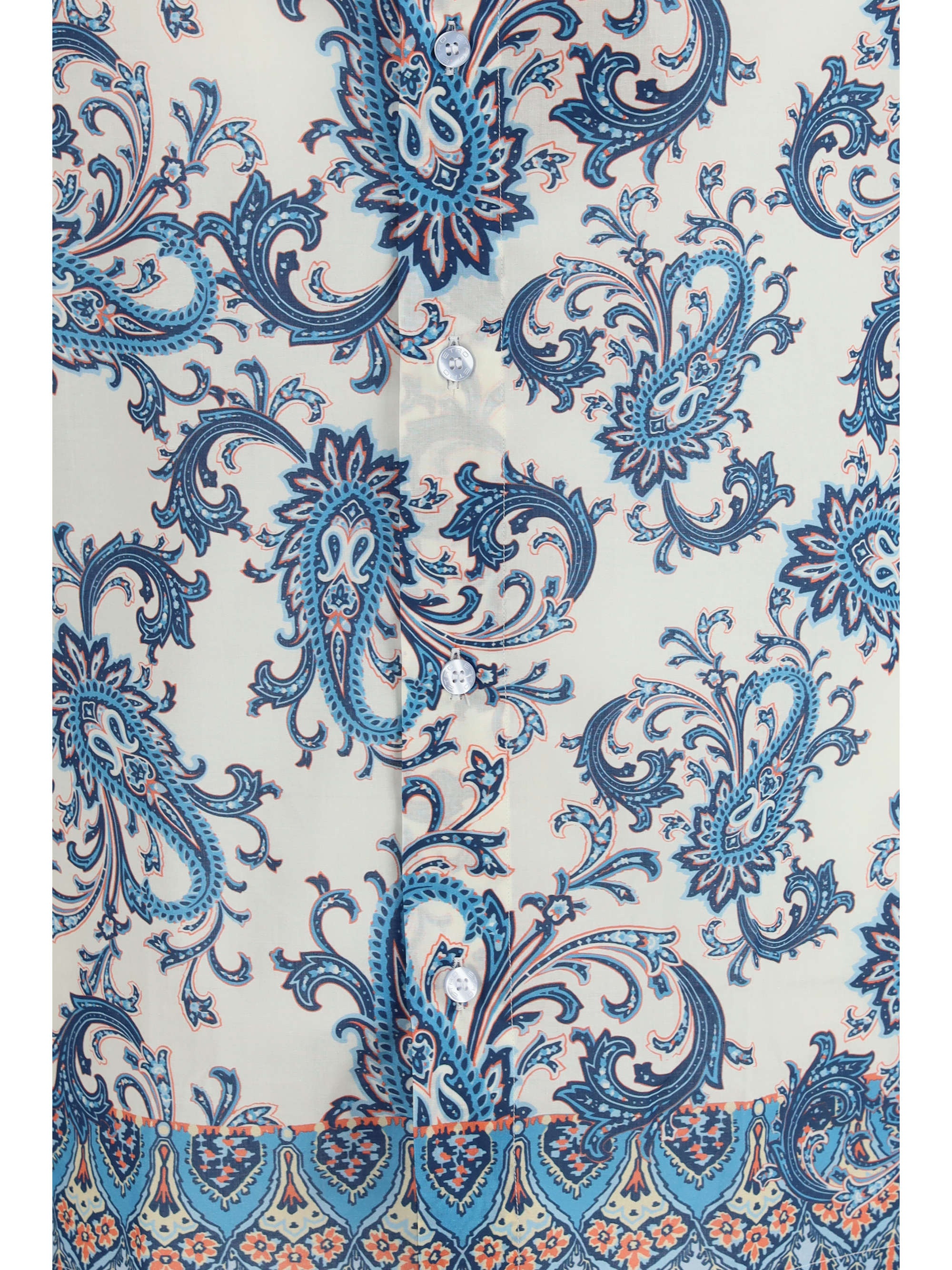 Cotton Shirt with floral and paisley motif