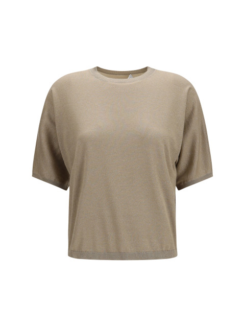 Short-sleeve cashmere and silk Sweater