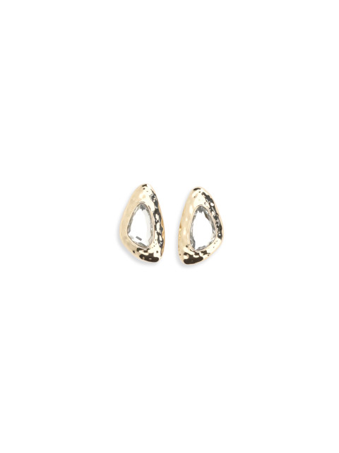 Golden Hammered Crystal Earrings