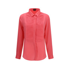 Tuxedo Shirt in silk with pleated bib