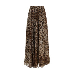 Leopard-print chiffon Skirt