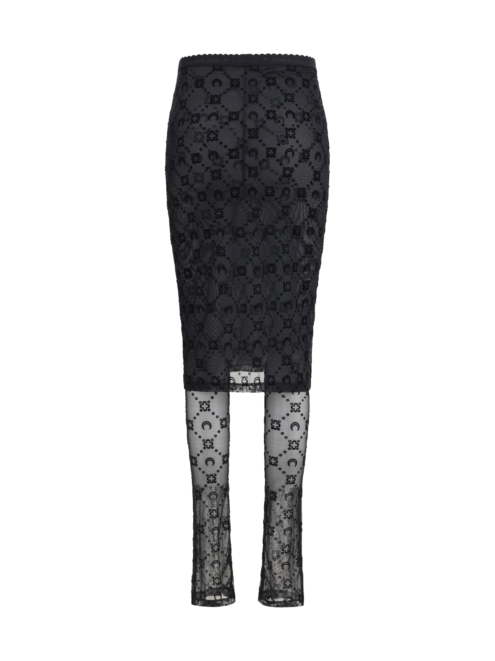 Moonogram Mesh Flock Pant-Skirt