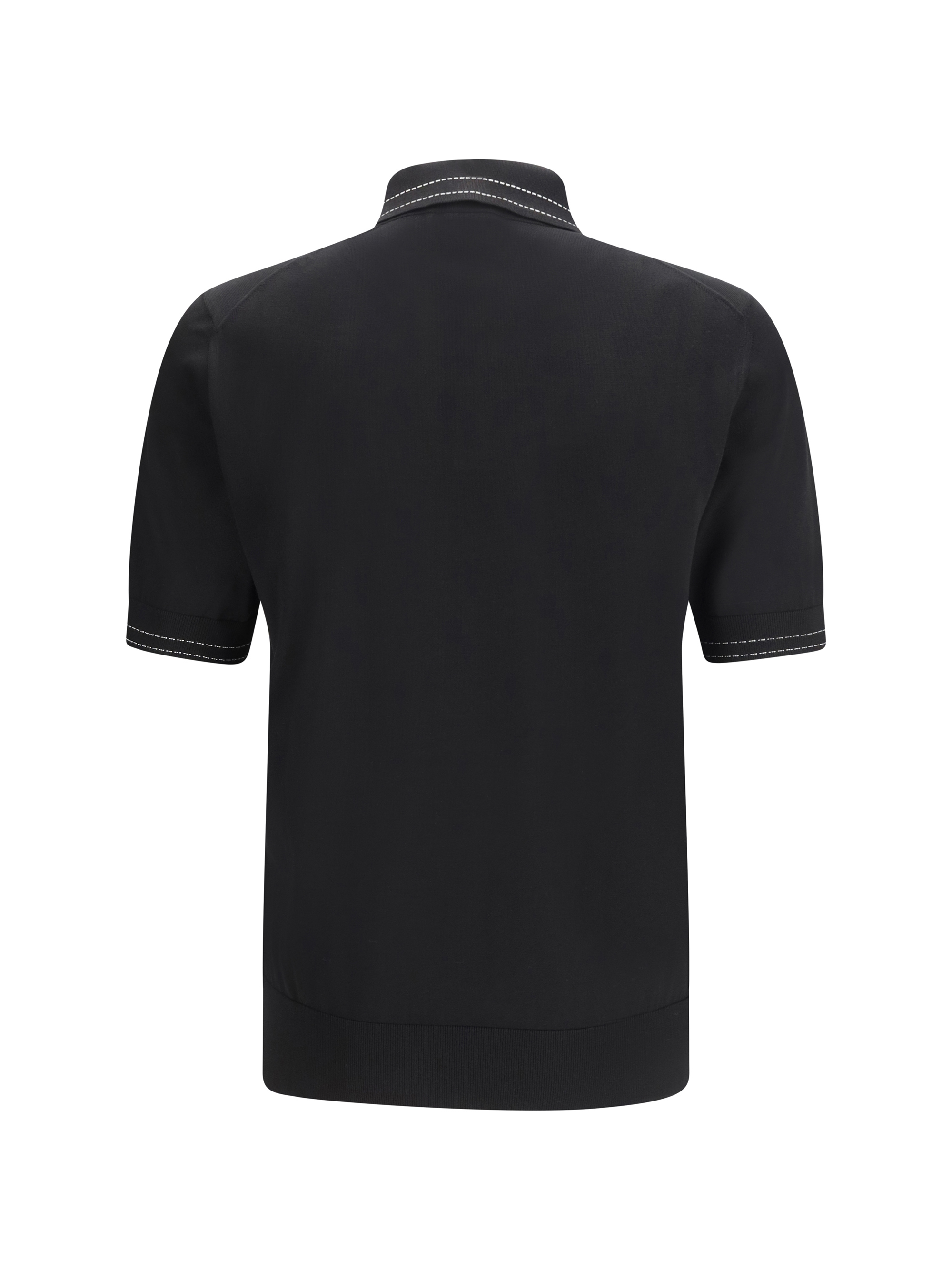 Silk Polo with collar and short sleeves