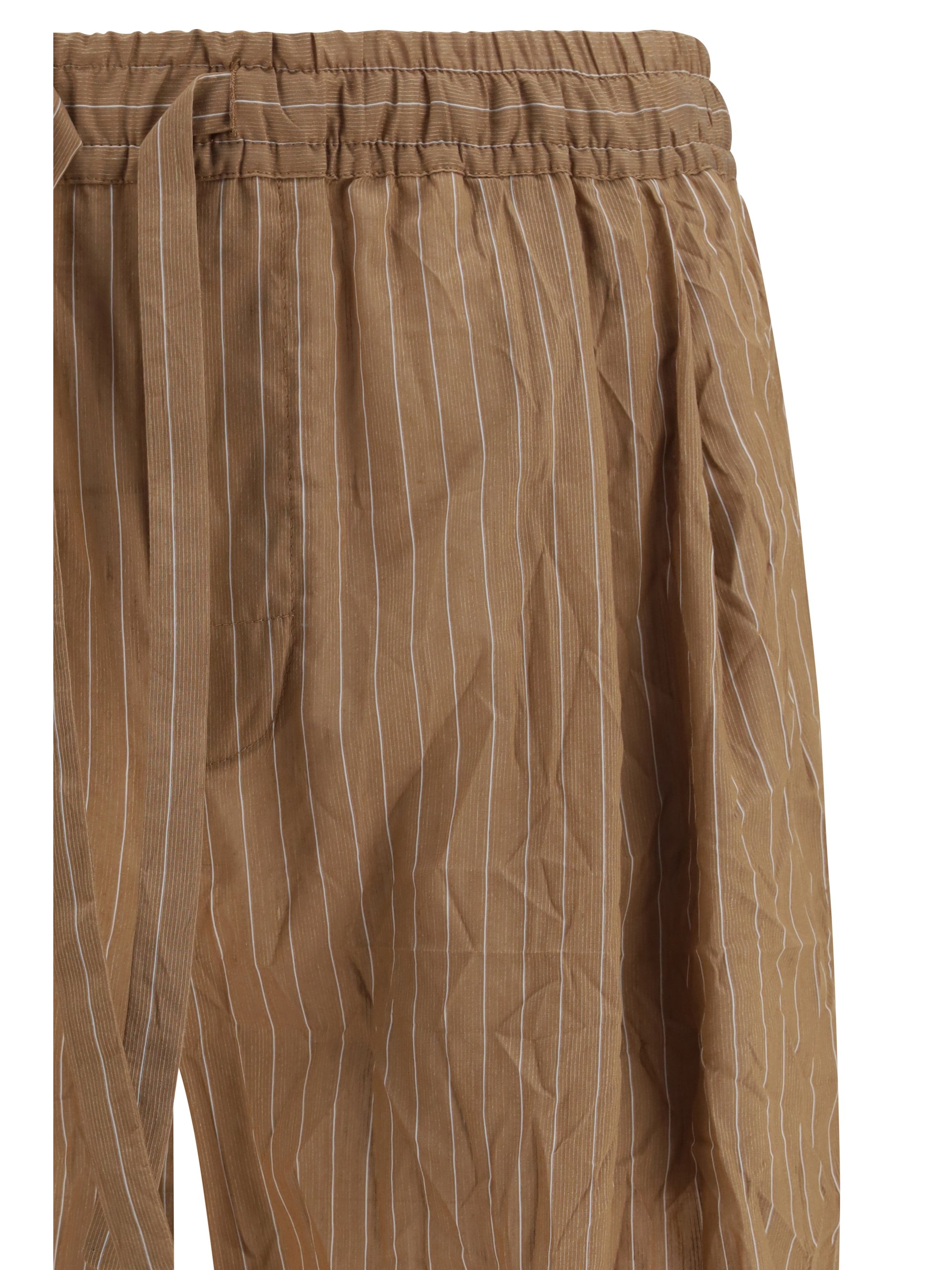 Vanity Pants in striped froissé fabric