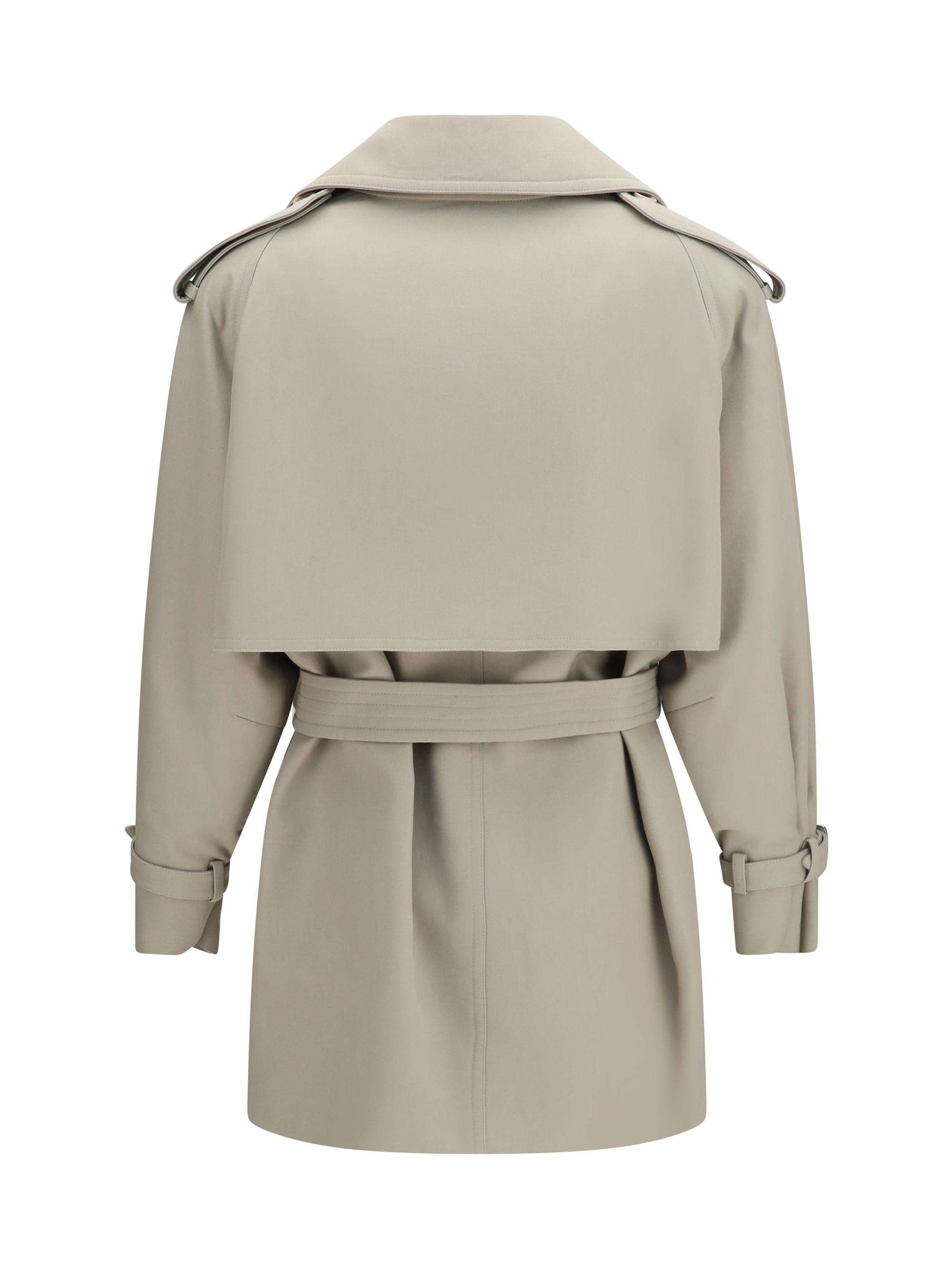 Short cotton Trench Coat