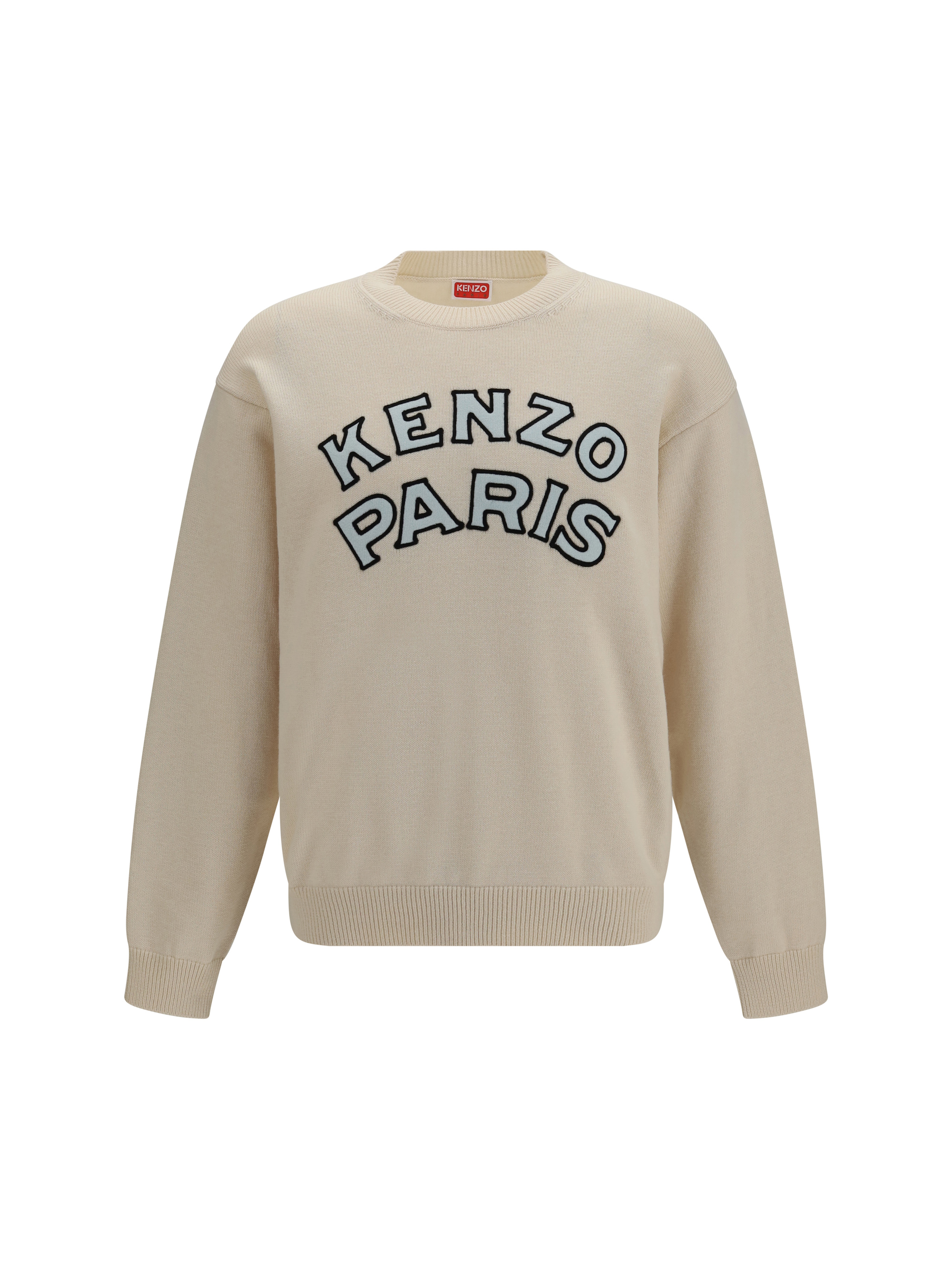 Kenzo Paris emblem embroidered wool and cotton Sweater