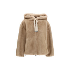 Hooded Jacket in eco-fur