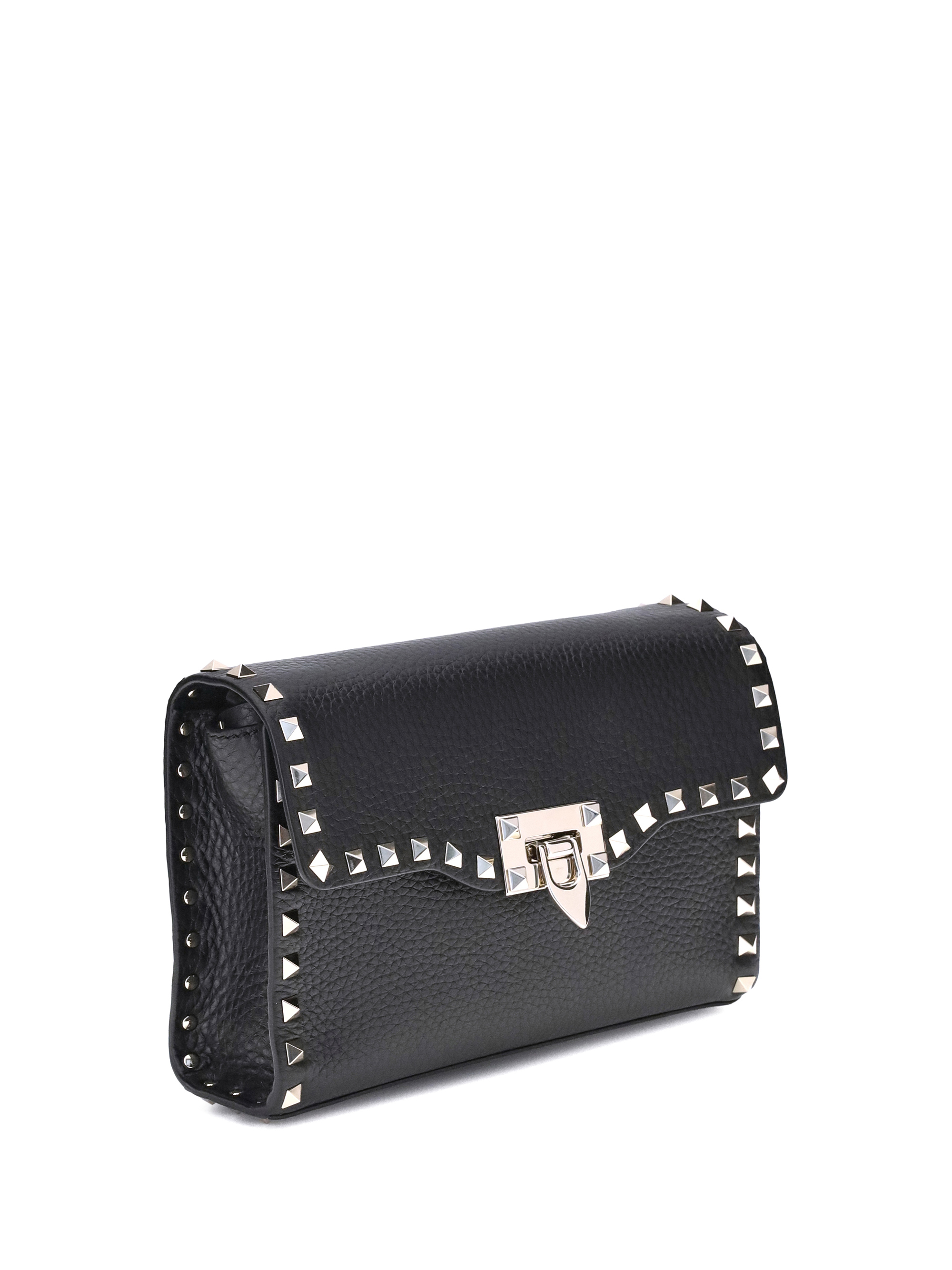 Rockstud mini Shoulder Bag in garnet calfskin