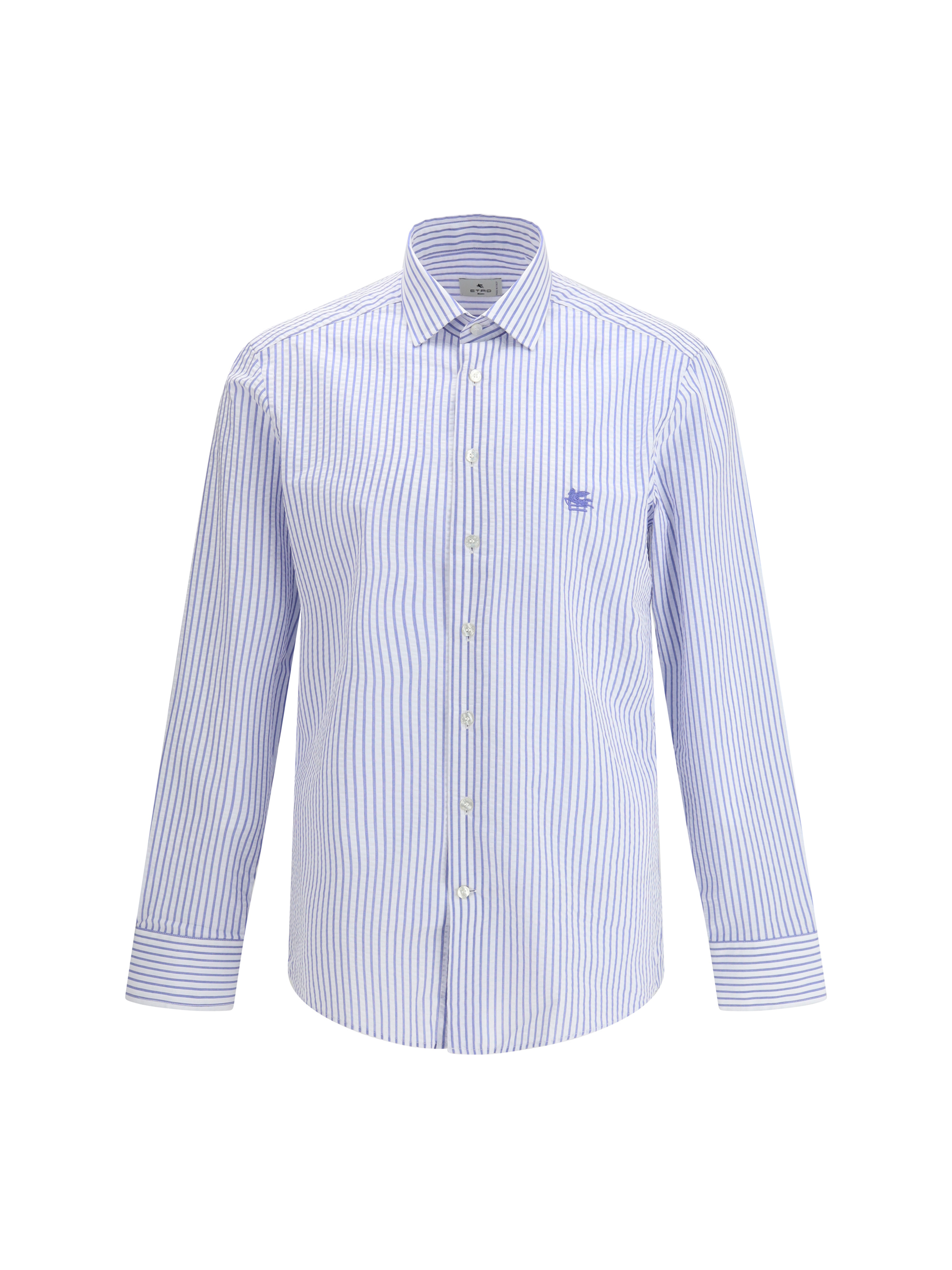 Striped cotton Shirt with an embroidered Pegaso logo on the chest