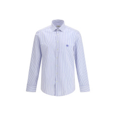 Striped cotton Shirt with an embroidered Pegaso logo on the chest