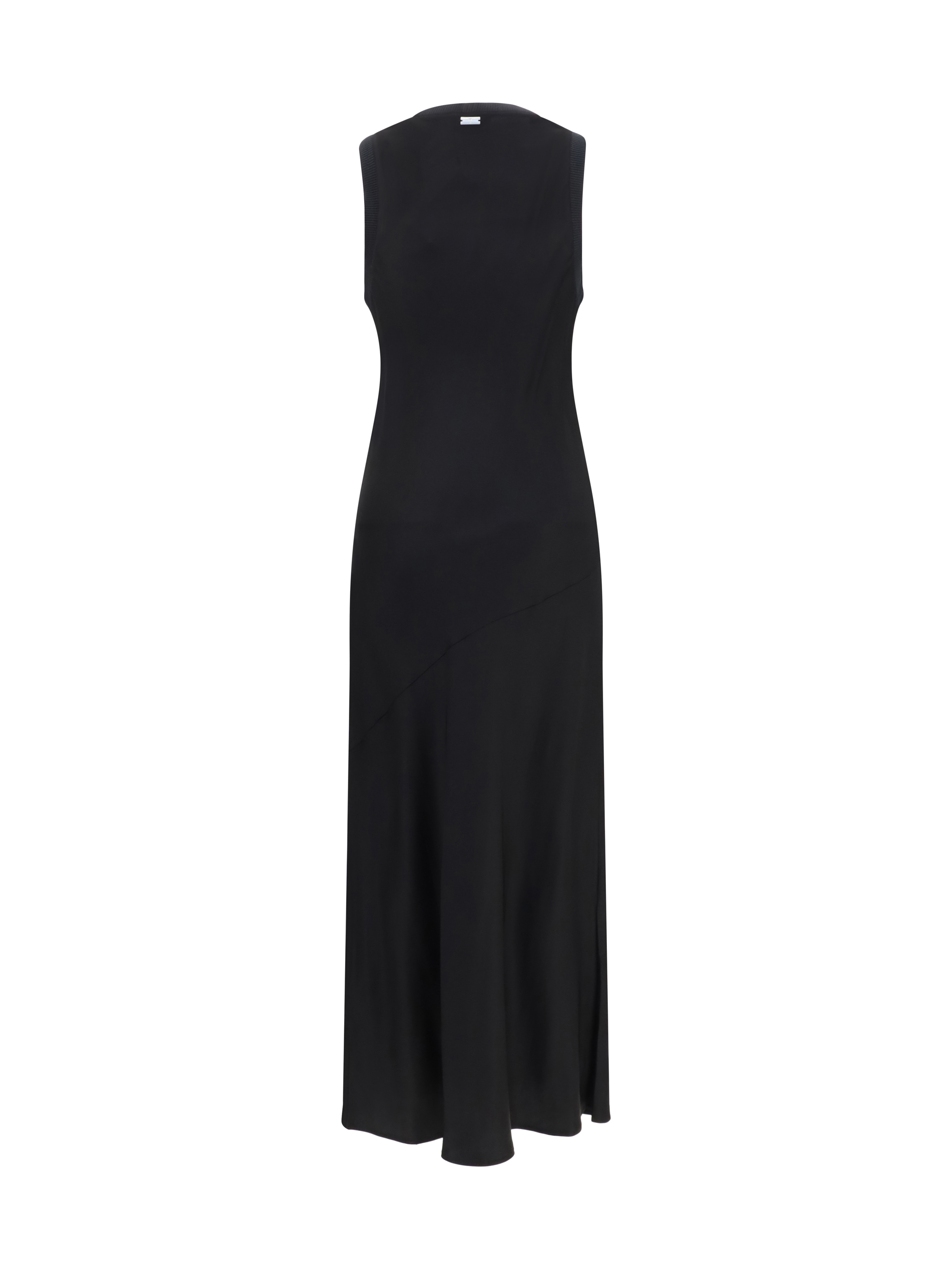 Sleeveless long fluid satin Dress