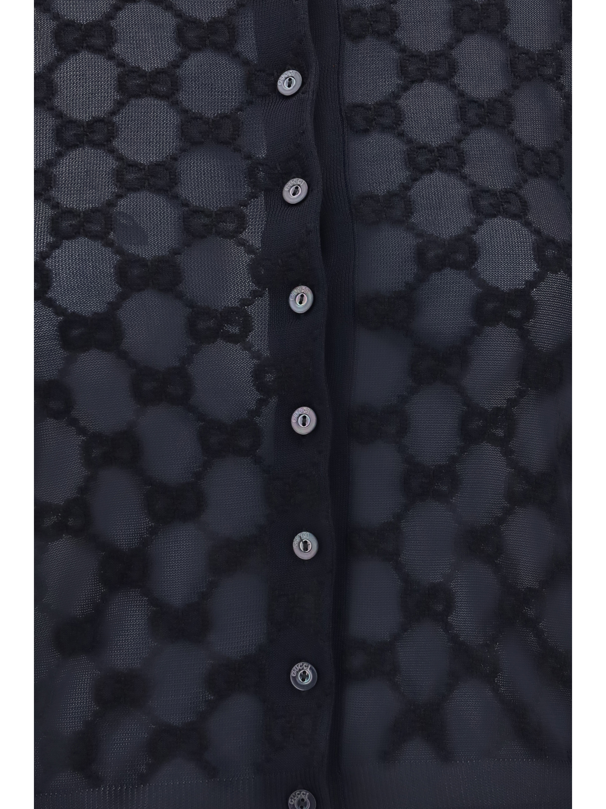 GG all-over viscose crepe Cardigan