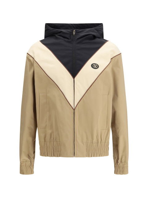 Nylon hooded windbreaker Jacket
