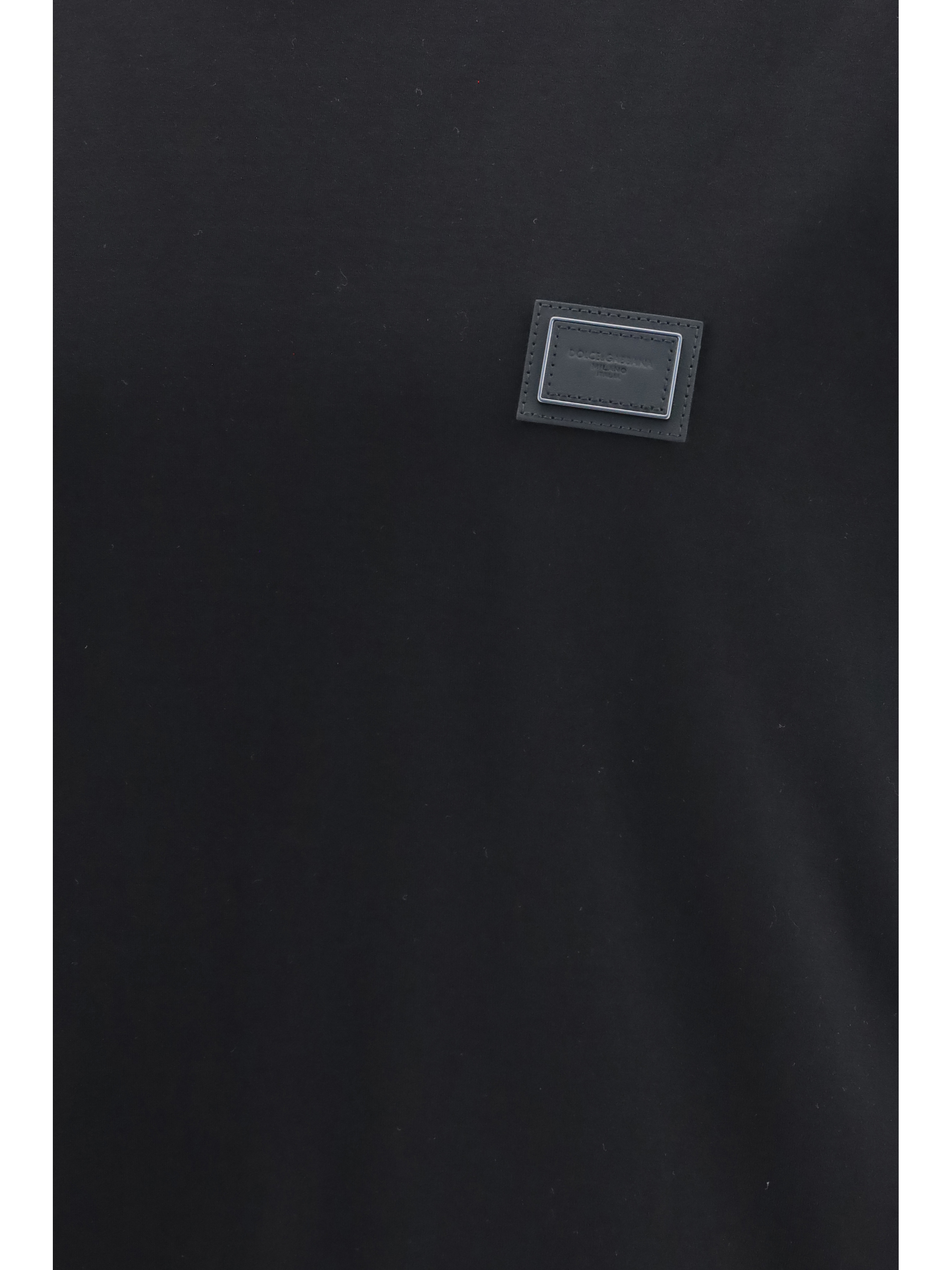 Cotton T-shirt with logo plaque