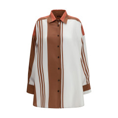 Long striped silk Shirt