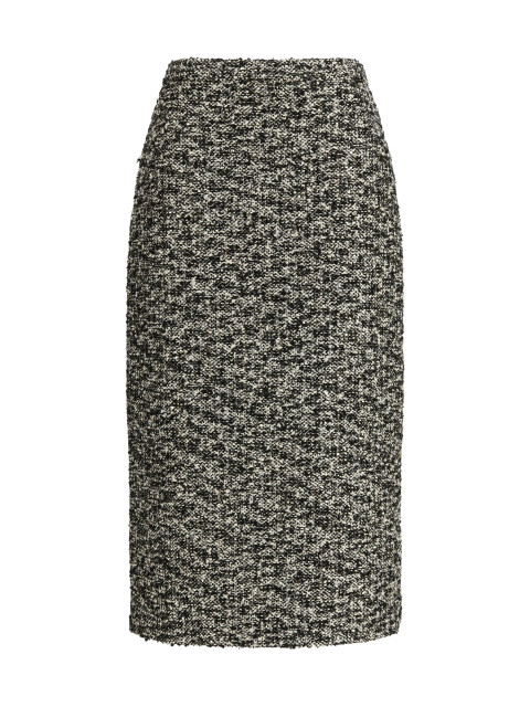 Midi Skirt in laminated bouclé fabric