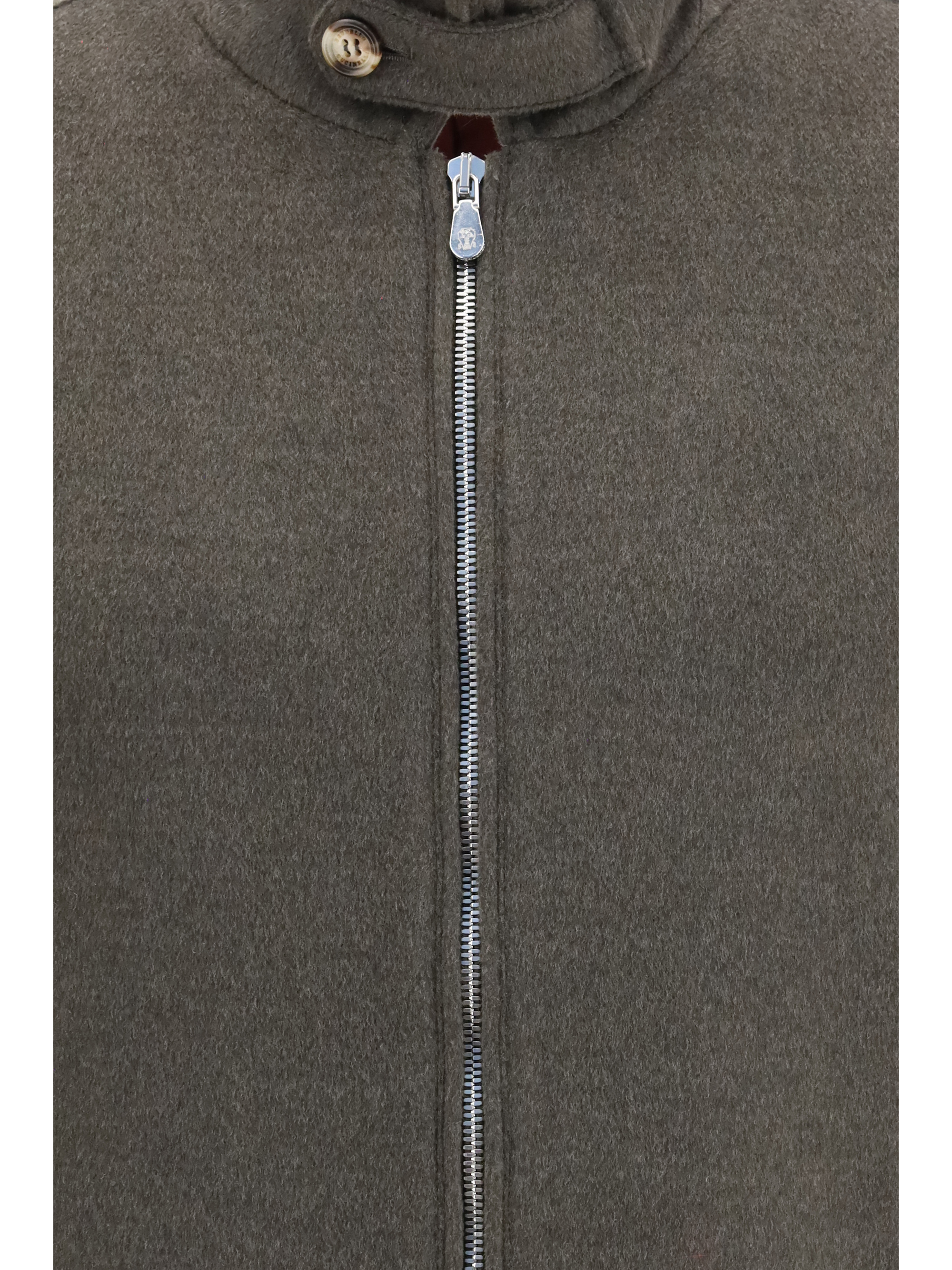 Wool zip Jacket with high collar