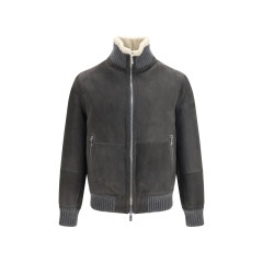 Shearling Jacket with zip and high neck