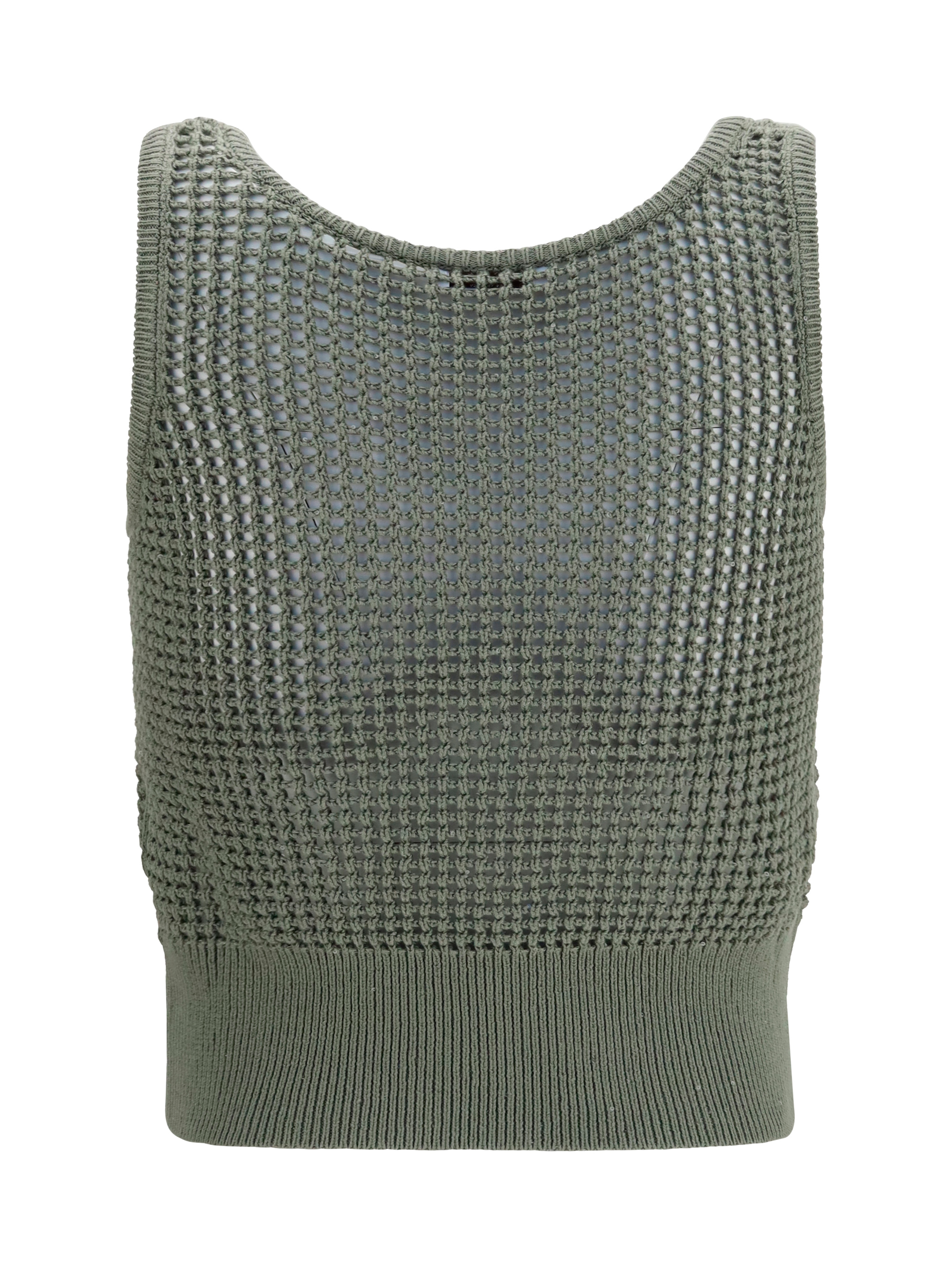 Perforated sequin Tank Top