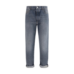 Straight-leg turn-up Jeans