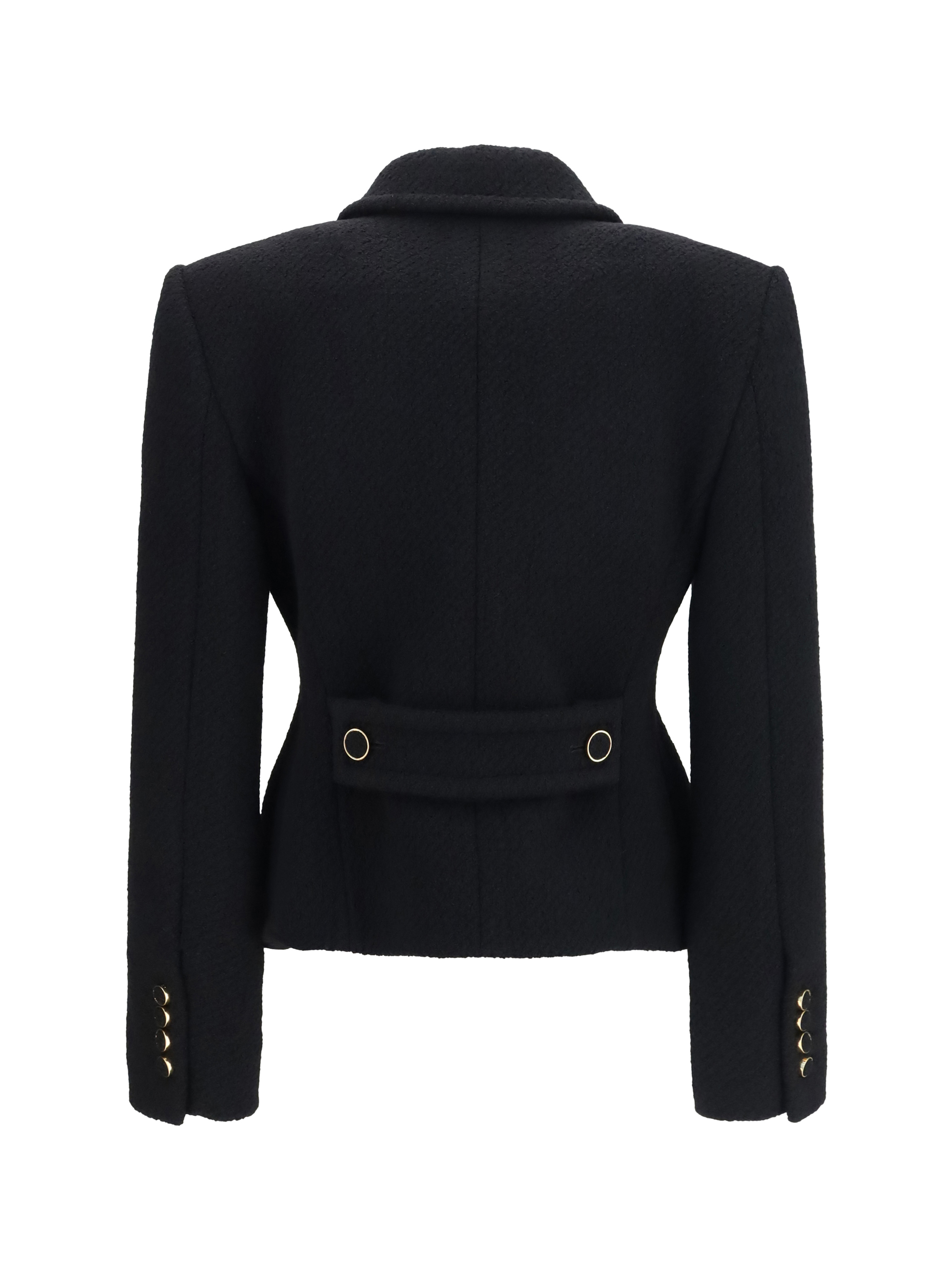 Cropped single-breasted Blazer with fabric buttons