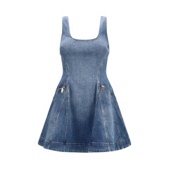 Denim flared mini Dress