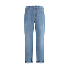Jeans in cotton with distressed effect