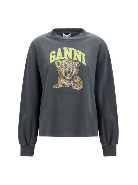 Long-sleeve tiger-print T-shirt