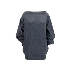Wool-blend mini Dress with wide sleeves