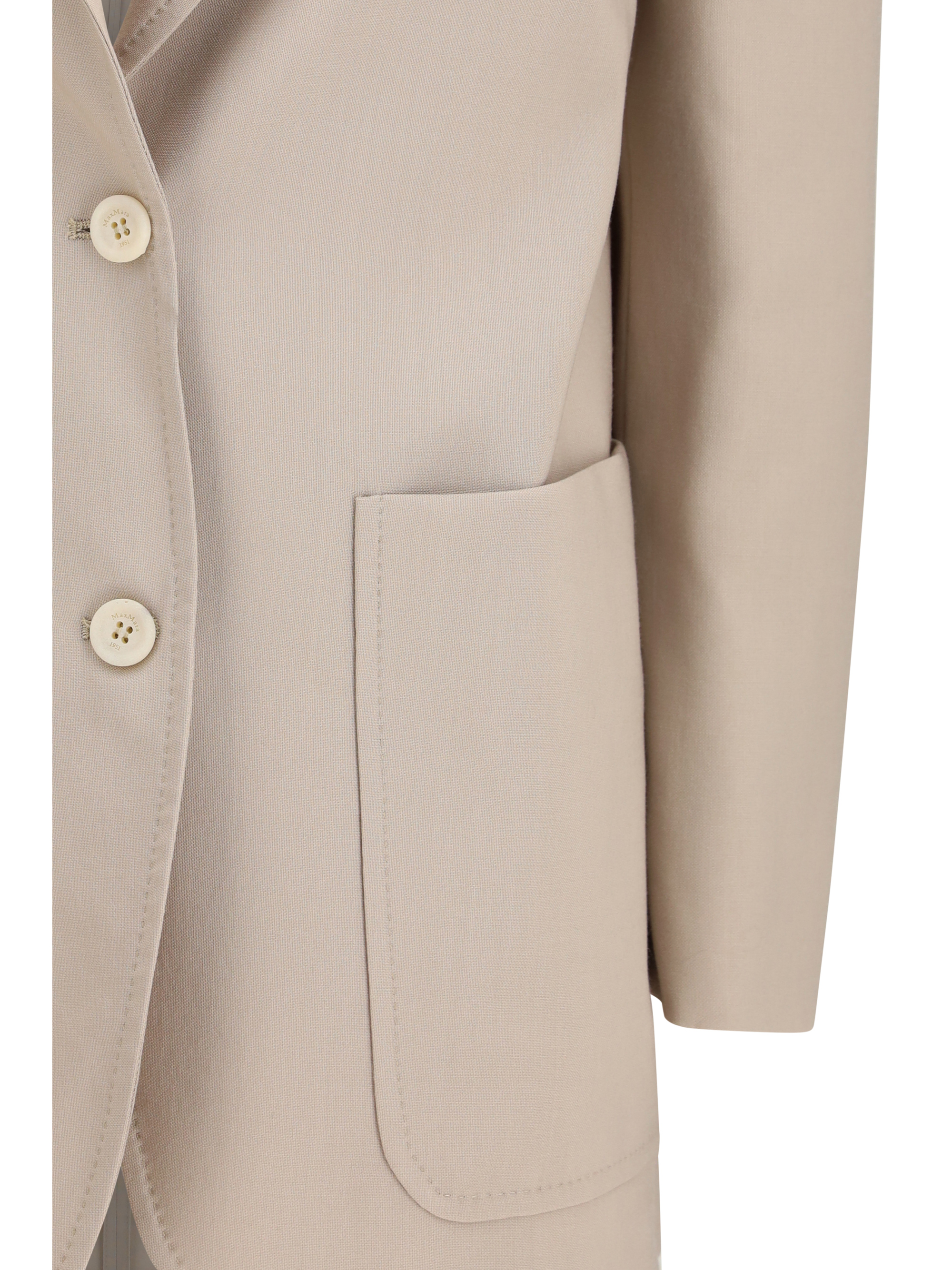 Single-breasted wool-blend Blazer