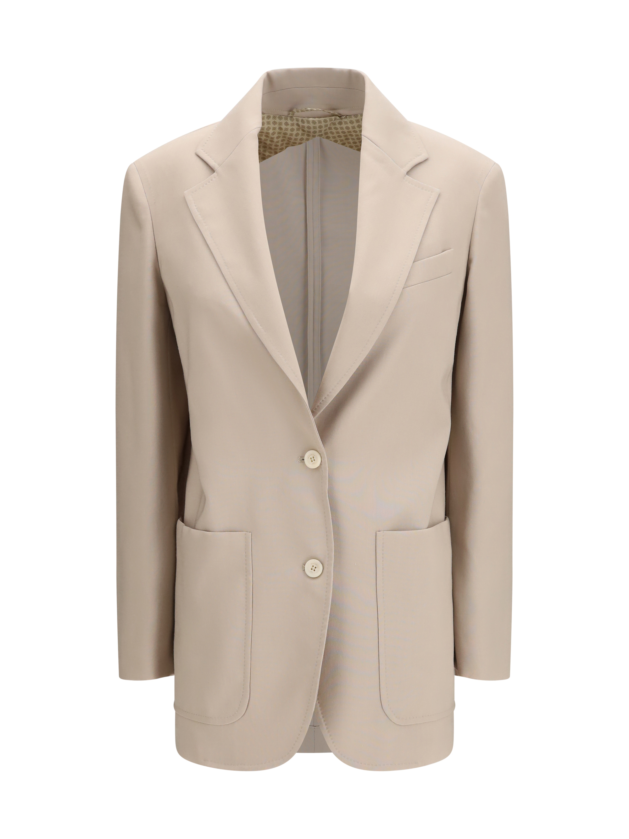 Single-breasted wool-blend Blazer