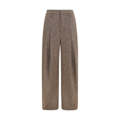 Virgin wool palazzo Pants with Monili detail