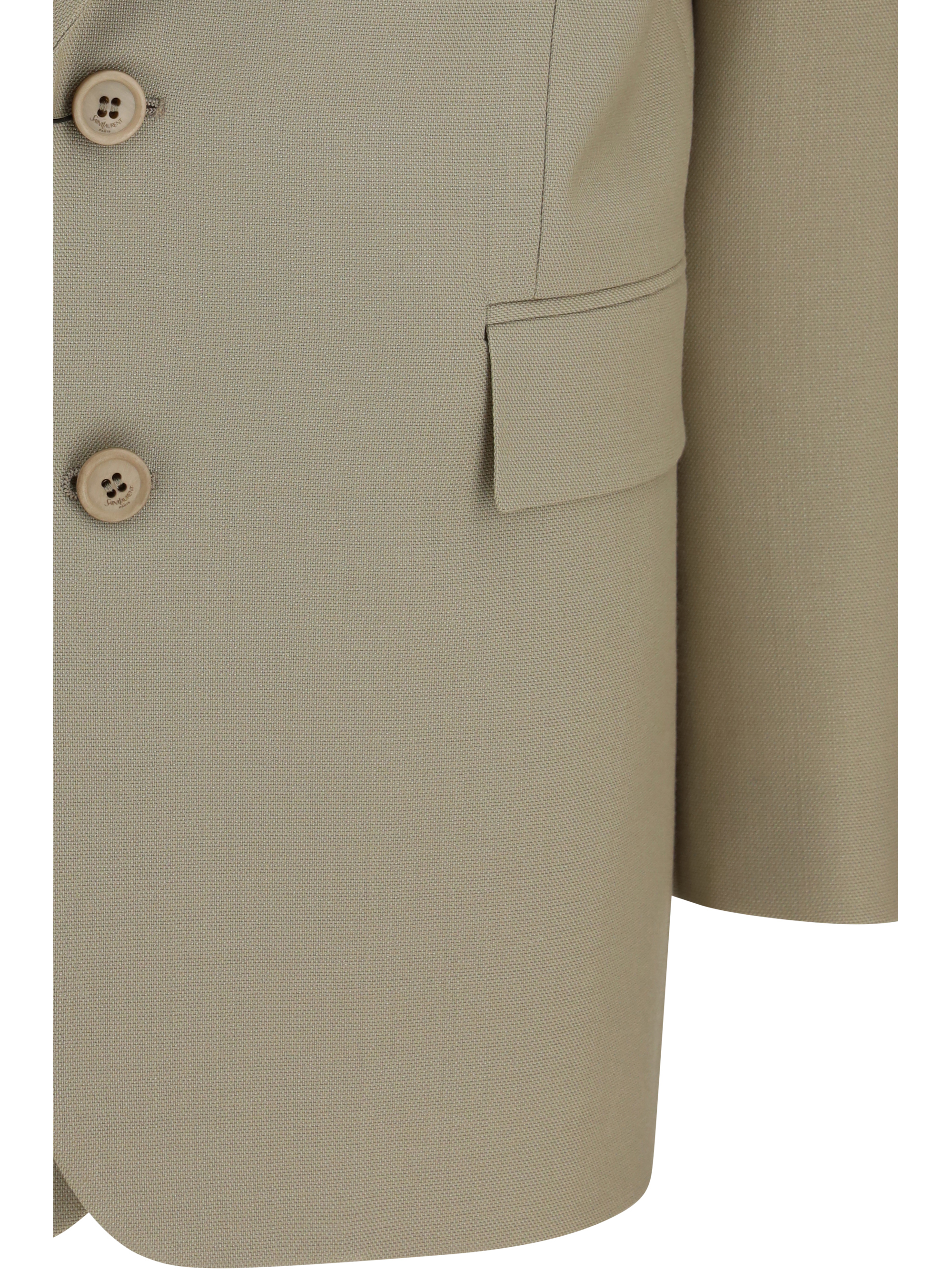Single-breasted Jacket in wool and silk